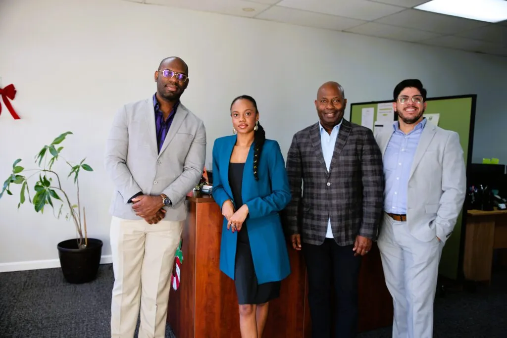 Four members of the Quality Tax team standing together in the Margate office
